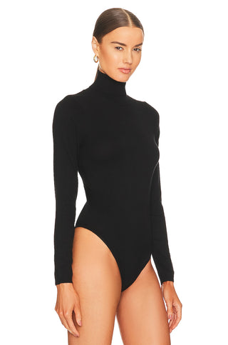 Bardot Katja Roll Knit Bodysuit in Black