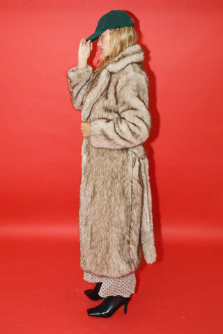 Belted Faux Fur Coat
