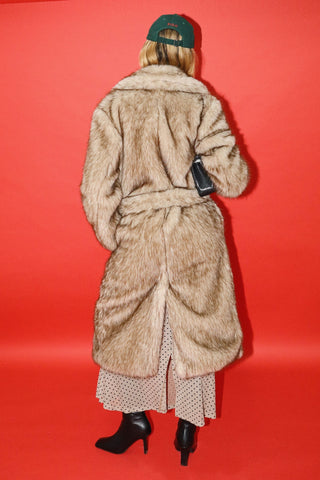 Belted Faux Fur Coat