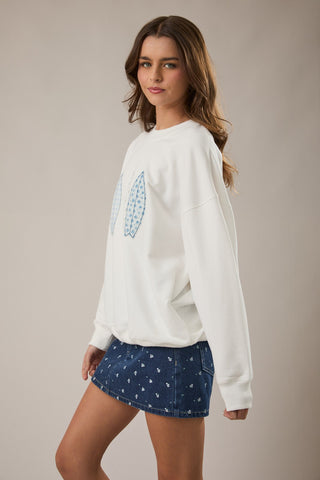 Better at the Beach Patchwork Sweatshirt