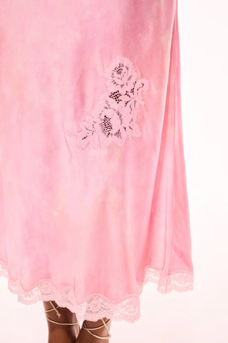 Bier Silk-Blend Midi Dress in Pink Ember