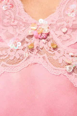 Bier Silk-Blend Midi Dress in Pink Ember