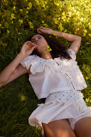 Birdie Bow Smocked Short