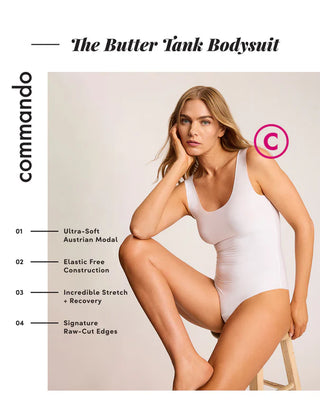 Butter Tank Bodysuit in White