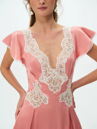 Luna Rose Mini Dress in Coral Pink