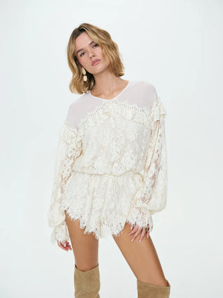 Country Rose Lace Romper