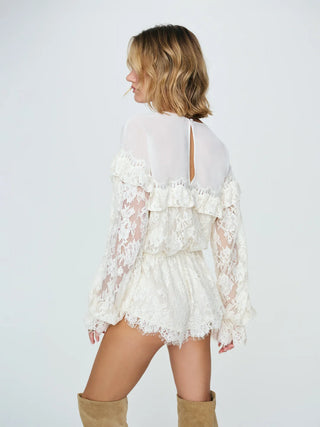 Country Rose Lace Romper