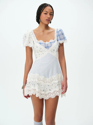 Bluebird Plaid Mini Dress
