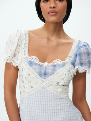 Bluebird Plaid Mini Dress