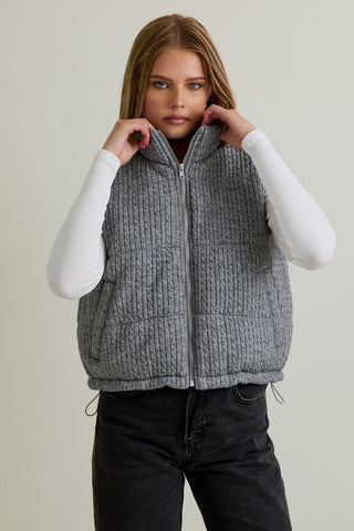 Cable Knit Puffer Vest