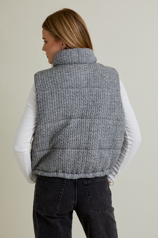 Cable Knit Puffer Vest