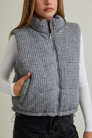 Cable Knit Puffer Vest