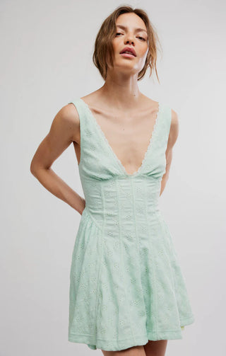 Can't Help It Mini Dress in Mint