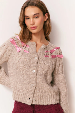Clementian Alpaca-Blend Ribbon Cardigan
