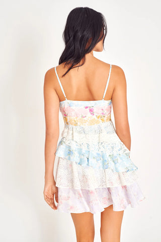Loveshackfancy Imata Silk Mini Dress in Rainbow Clouds – Cattivo Loveshackfancy Imata Silk Mini Dress in Rainbow Clouds – Cattivo