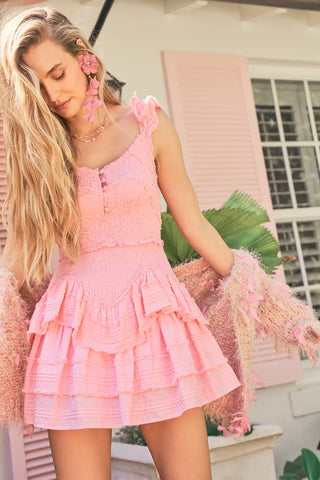 Loveshackfancy Marsinia Dress in Bubblegum Pink