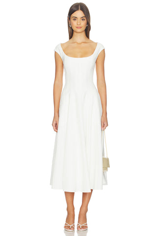 Leila Twill Dress in Ivory