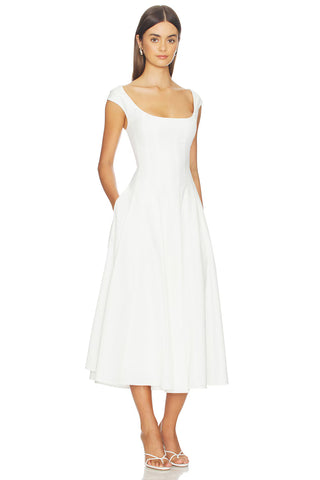 Leila Twill Dress in Ivory