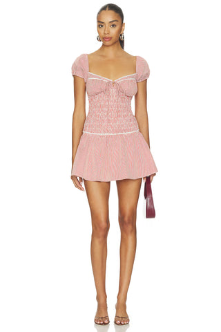 Formentera Mini Dress in Red & White