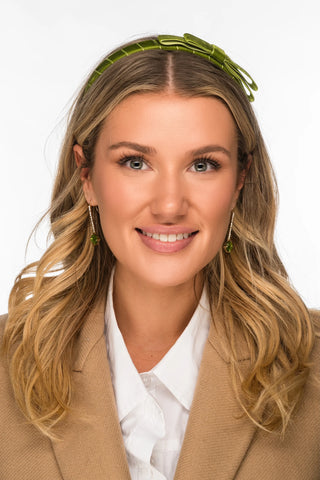 Dakota Bow Headband in Green