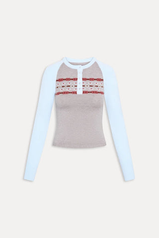 Darling Cloud Knit Long Sleeve Henley