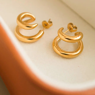 Double Hoop Non-Tarnish Earrings
