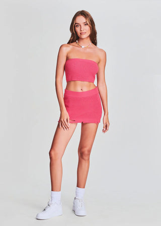 Ser.O.Ya Alora Mini Skirt in Neon Coral