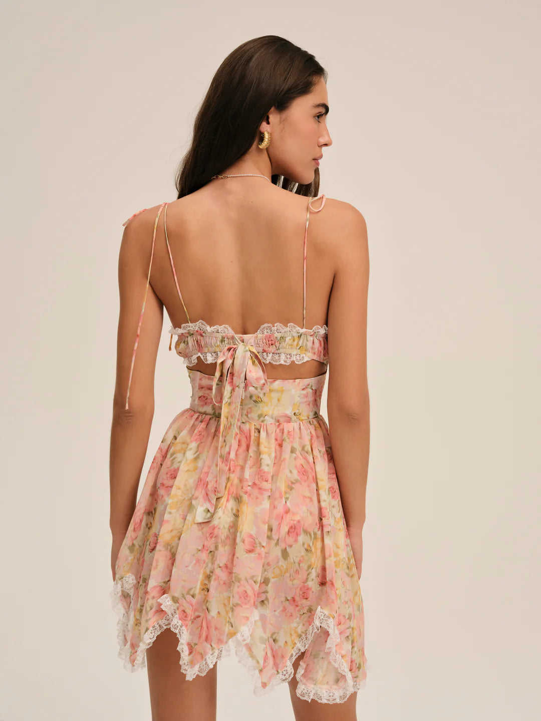 Elea Asymmetrical Mini Dress in Peach Cattivo Elea Asymmetrical Mini Dress in Peach Cattivo