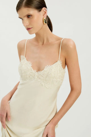 Elisan Lace Satin Maxi Dress