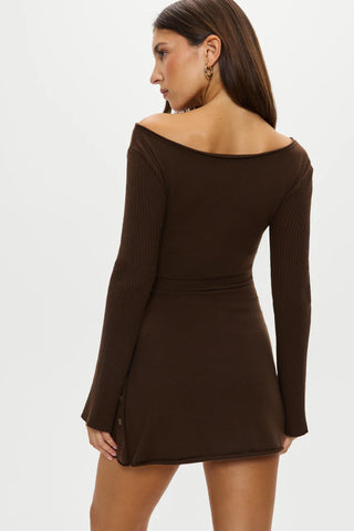 Elsa Cloud Knit Mini Dress in Amber