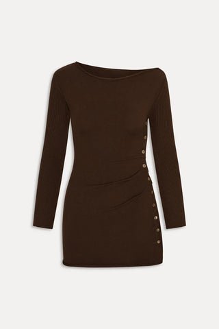 Elsa Cloud Knit Mini Dress in Amber