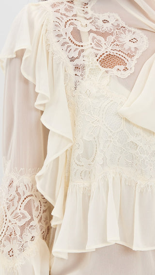 Farah Ruffle Detail Button-Up Shirt