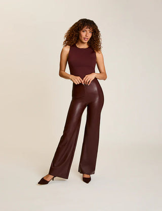 Faux Leather Wide Leg Pant