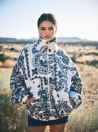 Fleece Paisley Jacket