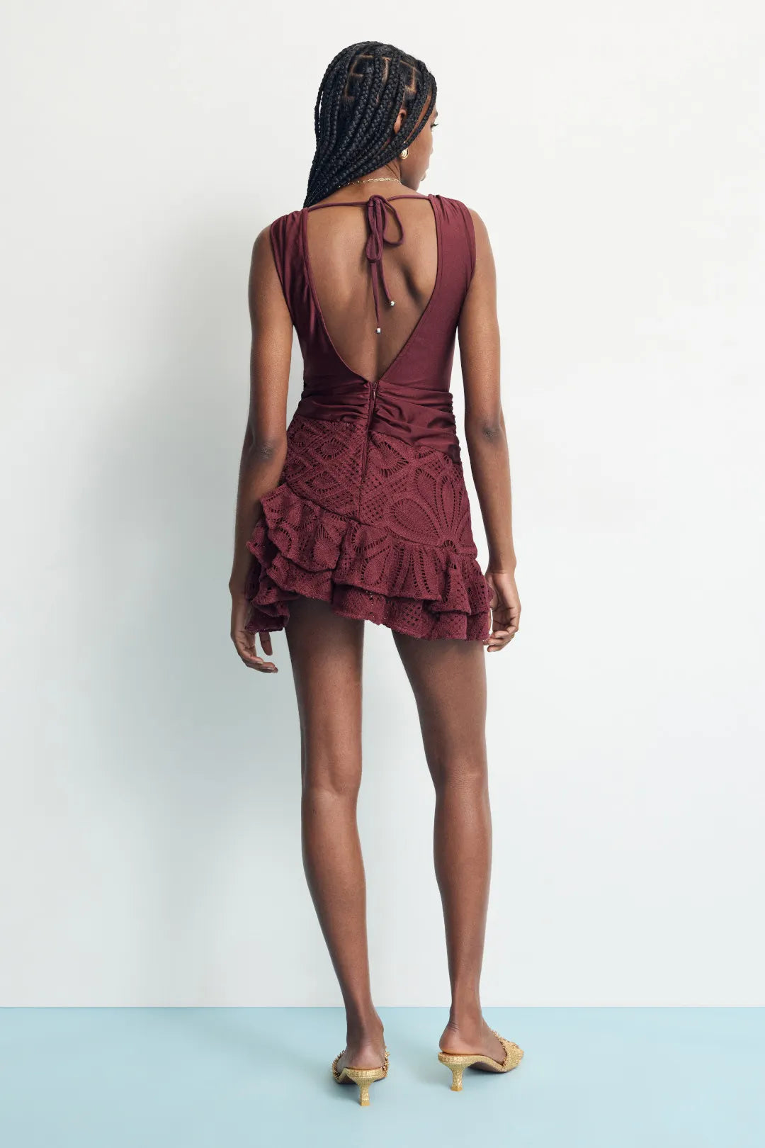 patbo flower crochet mini dress CROCHET BLOOM CUT OUT MINI DRESS
