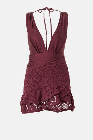 Flower Crochet Mini Dress