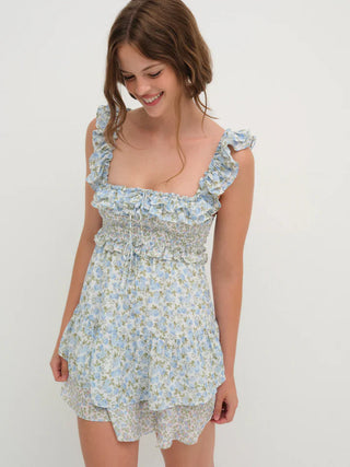 Riley Mini Dress in Blue