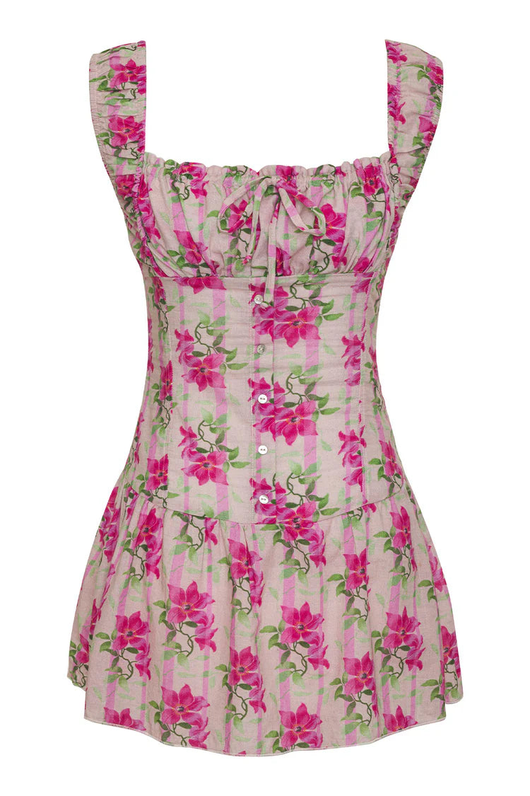 frankies bikinis tiger lily Christa Floral Mini Dress in Tiger Lily – Cattivo