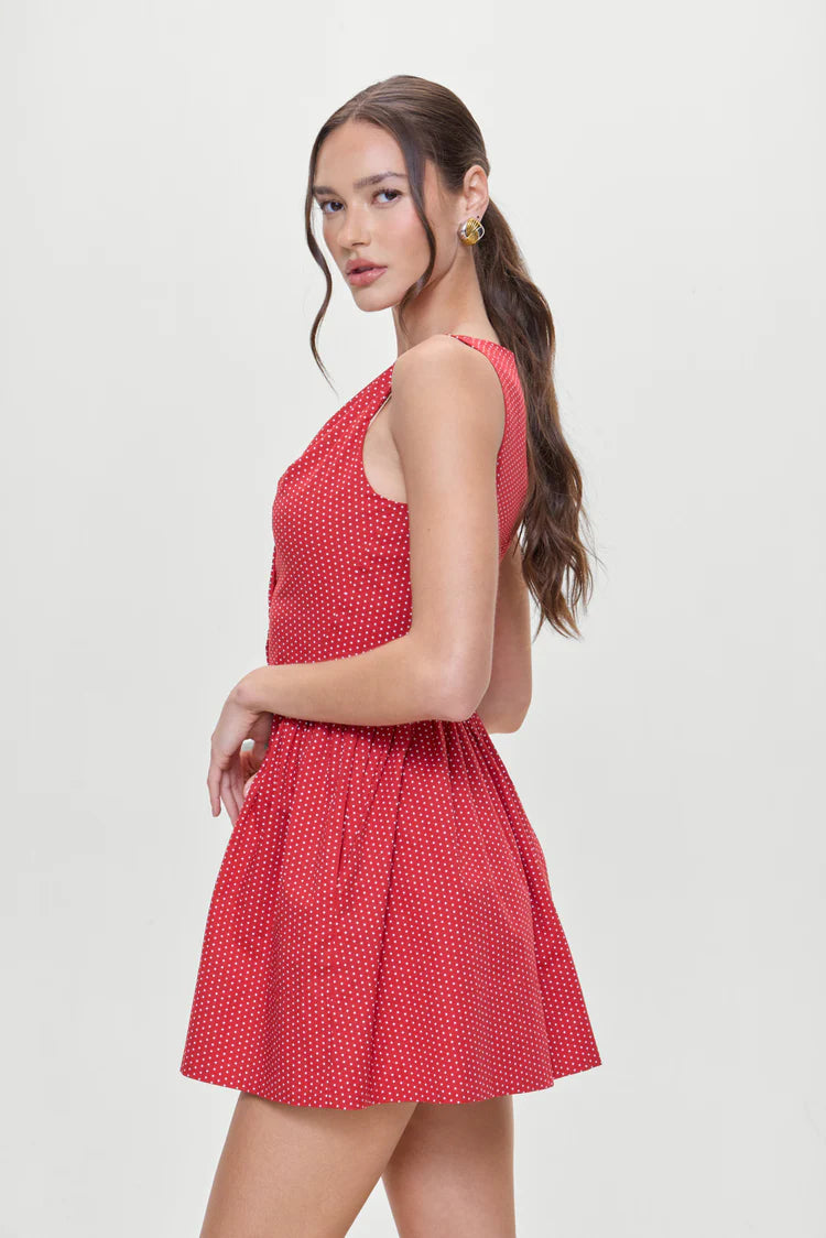 frankies bikinis red polka dot dress Audrey Polka Dot Mini Dress