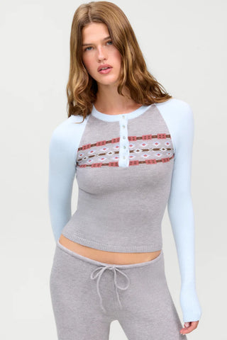 Darling Cloud Knit Long Sleeve Henley