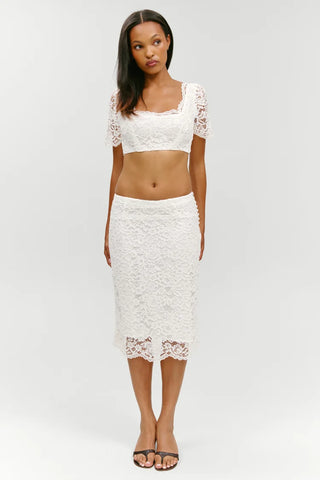 Honeymoon Lace Midi Skirt