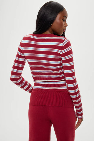 Lenon Cloud Knit Sweater in Collegiate Stripe