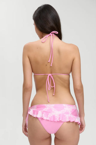 Nick Satin Top in Tropical Pink Polka Dot