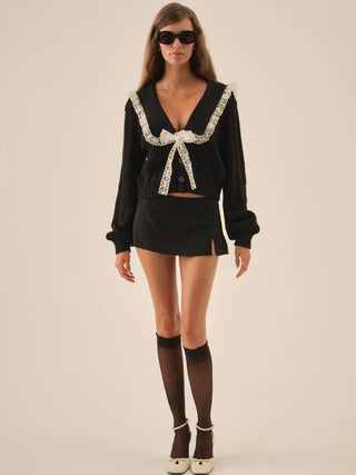 Frenchy Pointelle Knit Cardigan