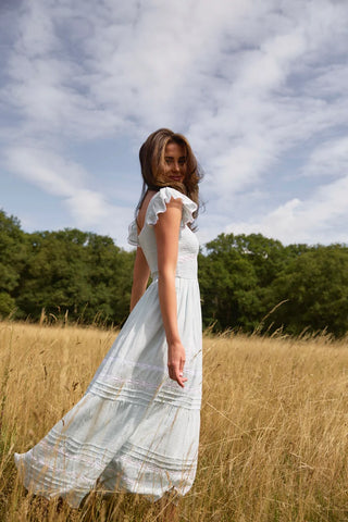 Tallulah Maxi Dress in Porcelain Blue