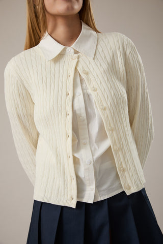 Girl Next Door Cable Knit Cardigan