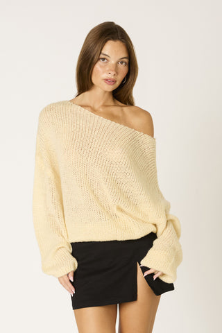 Girl in the Bubble Sweater in Butter