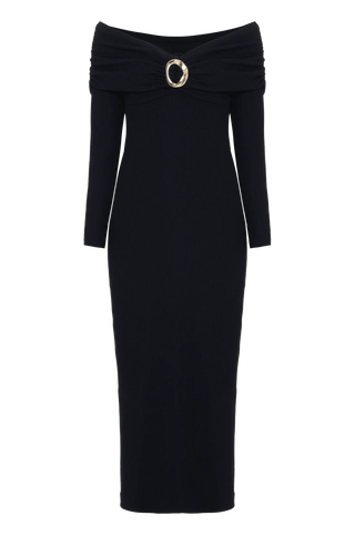 Grace Knit Draped Midi Dress