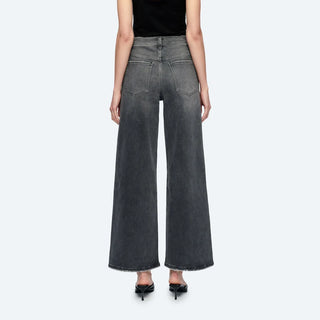High Rise Wide Leg Pants with Finished Hem