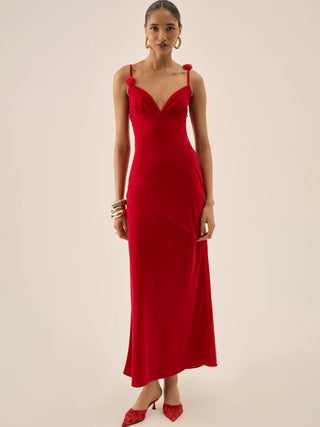 Huda Maxi Dress in Red
